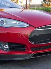 RW Carbon Fiber Front Lip Spoiler Tesla Model S 2012-2015                                     - Tesla02 - Image 6