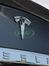 RW Carbon Carbon Fiber Revo Style Trunk Spoiler w/ SLiPLO Anti-Scrape Kit Tesla Model S 2013+                                     - tesla04-1 - Image 3