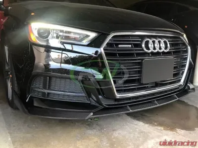 RW Carbon Facelift Carbon Fiber Front Lip w/ SLiPLO Anti-Scrape Kit  Audi 8v A3 | S3 2017-2023 - audi8v006-1