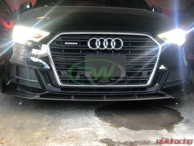 RW Carbon Facelift Carbon Fiber Front Lip w/ SLiPLO Anti-Scrape Kit  Audi 8v A3 | S3 2017-2023 - audi8v006-1