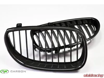 RW Carbon Fiber Kidney Grilles BMW E60 | E61 2004-2010 - bmwe60001