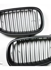 RW Carbon Matte Black Kidney Grilles BMW E60 5 Series 2004-2010                                     - bmwe60026 - Image 2