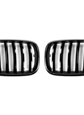 RW Carbon Gloss Black Grilles BMW E70 X5 | X6 E71 2007-2014                                     - bmwe71x606 - Image 2