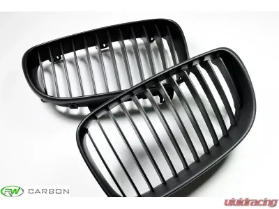 RW Carbon Matte Black Grilles BMW E82 | E88 1 Series 2008-2013 - bmwe82011