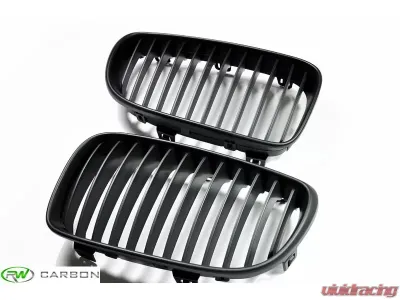 RW Carbon Matte Black Grilles BMW E82 | E88 1 Series 2008-2013 - bmwe82011