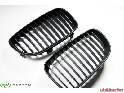 RW Carbon Matte Black Grilles BMW E82 | E88 1 Series 2008-2013 - bmwe82011