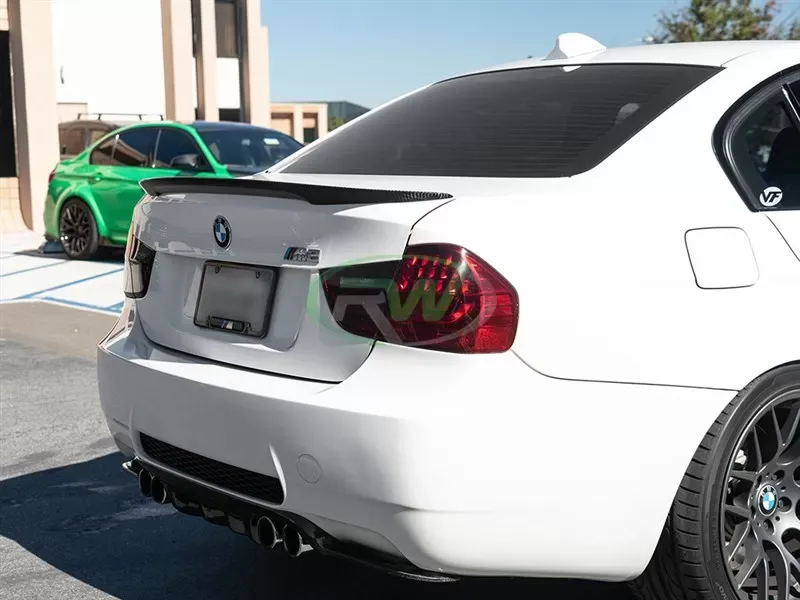 RW Carbon Fiber Perf. Style Trunk Spoiler w/ 3M Tape BMW E90 3 Series 2008-2012 - bmwe90022-1