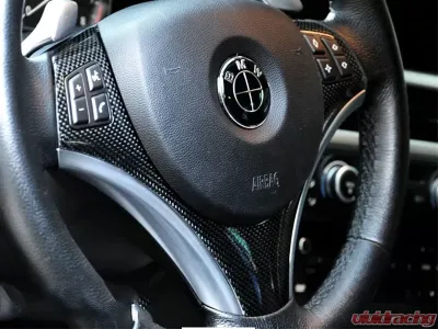 RW Carbon Fiber Steering Wheel Trim BMW E85 | E90 2007-2013 - bmwe90037