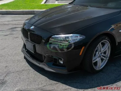 RW Carbon Arkym Style Carbon Fiber Front Lip w/ SLiPLO Anti-Scrape Kit BMW F10 | F11 5 Series 2011-2017 - bmwf10012-1