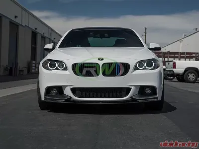 RW Carbon Performance Style CF Front Lip Spoiler w/ SLiPLO Anti-Scrape Kit BMW F10 | F11 5 Series 2011-2017 - bmwf10013-1