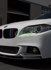 RW Carbon Performance Style CF Front Lip Spoiler w/ SLiPLO Anti-Scrape Kit BMW F10 | F11 5 Series 2011-2017                                     - bmwf10013-1 - Image 3