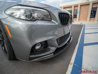 RW Carbon Performance Style CF Front Lip Spoiler w/ SLiPLO Anti-Scrape Kit BMW F10 | F11 5 Series 2011-2017 - bmwf10013-1