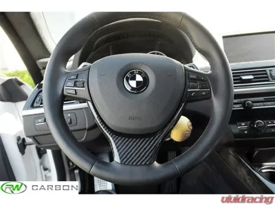 RW Carbon Fiber Steering Wheel Trim BMW 5 | 6 | 7 Series 2011-2019 - bmwf10021