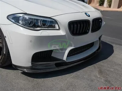 RW Carbon 3D Style Carbon Fiber Front Lip w/ SLiPLO Anti-Scrape Kit BMW M5 F10 2012-2017 - bmwf10025-1