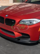 RW Carbon 3D Style Carbon Fiber Front Lip w/ SLiPLO Anti-Scrape Kit BMW M5 F10 2012-2017                                     - bmwf10025-1 - Image 2