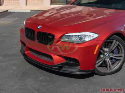RW Carbon 3D Style Carbon Fiber Front Lip w/ SLiPLO Anti-Scrape Kit BMW M5 F10 2012-2017 - bmwf10025-1