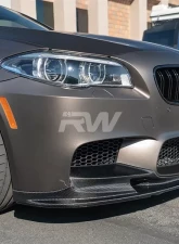 RW Carbon 3D Style Carbon Fiber Front Lip w/ SLiPLO Anti-Scrape Kit BMW M5 F10 2012-2017                                     - bmwf10025-1 - Image 3