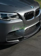 RW Carbon 3D Style Carbon Fiber Front Lip w/ SLiPLO Anti-Scrape Kit BMW M5 F10 2012-2017                                     - bmwf10025-1 - Image 4
