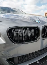 RW Carbon Gloss Black Double Slat Grilles BMW F10 | F11 5 Series 2011-2017                                     - bmwf10049 - Image 3