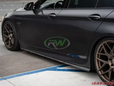 RW Carbon 3D Style Carbon Fiber Side Skirt Extensions BMW F10 | F11 2011-2017 - bmwf10053