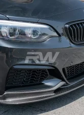 RW Carbon 3D Style Carbon Fiber Front Lip w/ SLiPLO Anti-Scrape Kit BMW F22 | F23 2014-2021                                     - bmwf22006-1 - Image 6