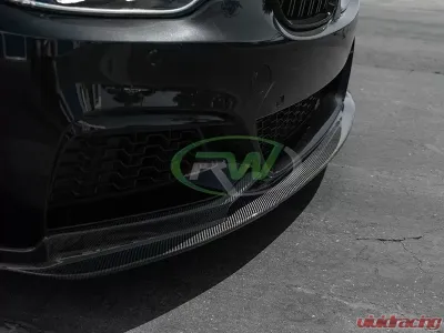 RW Carbon 3D Style Carbon Fiber Front Lip w/ SLiPLO Anti-Scrape Kit BMW F22 | F23 2014-2021 - bmwf22006-1