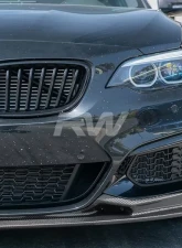 RW Carbon 3D Style Carbon Fiber Front Lip w/ SLiPLO Anti-Scrape Kit BMW F22 | F23 2014-2021                                     - bmwf22006-1 - Image 4