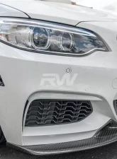 RW Carbon Exotics Style CF Front Lip Spoiler w/ SLiPLO Anti-Scrape Kit BMW F22 | F23 2 Series 2014-2021                                     - bmwf22014-1 - Image 6