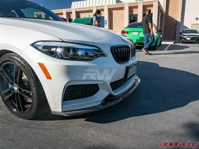 RW Carbon Exotics Style CF Front Lip Spoiler w/ SLiPLO Anti-Scrape Kit BMW F22 | F23 2 Series 2014-2021 - bmwf22014-1
