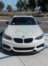 RW Carbon Exotics Style CF Front Lip Spoiler w/ SLiPLO Anti-Scrape Kit BMW F22 | F23 2 Series 2014-2021                                     - bmwf22014-1 - Image 5