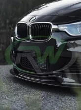 RW Carbon Varis Style Carbon Fiber Front Lip w/ SLiPLO Anti-Scrape Kit BMW F30 | F31 2012-2018                                     - bmwf30002-1 - Image 2