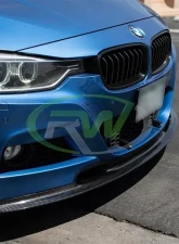 RW Carbon Varis Style Carbon Fiber Front Lip w/ SLiPLO Anti-Scrape Kit BMW F30 | F31 2012-2018                                     - bmwf30002-1 - Image 3