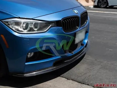 RW Carbon Varis Style Carbon Fiber Front Lip w/ SLiPLO Anti-Scrape Kit BMW F30 | F31 2012-2018 - bmwf30002-1