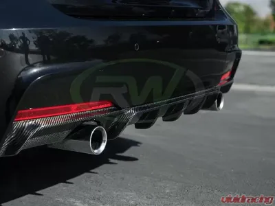 RW Carbon Performance Style Carbon Fiber Diffuser Single BMW F30 | F31 3 Series 2012-2018 - bmwf30008-1
