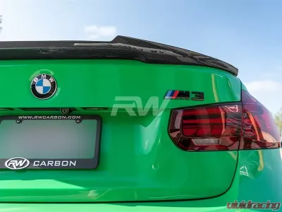 RW Carbon Style Carbon Fiber Trunk Spoiler w/ 3M Tape BMW M4 F30 | F80 2012-2020 - bmwf30033-1