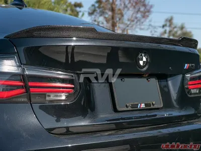 RW Carbon CS Style CF Trunk Spoiler w/ 3M Tape BMW M3 F80 | F30 2012-2020 - bmwf80003-1