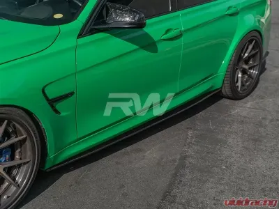 RW Carbon 3D Style CF Side Skirt Extensions BMW F80 M3 2015-2020 - bmwf8005