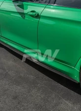 RW Carbon 3D Style CF Side Skirt Extensions BMW F80 M3 2015-2020                                     - bmwf8005 - Image 2
