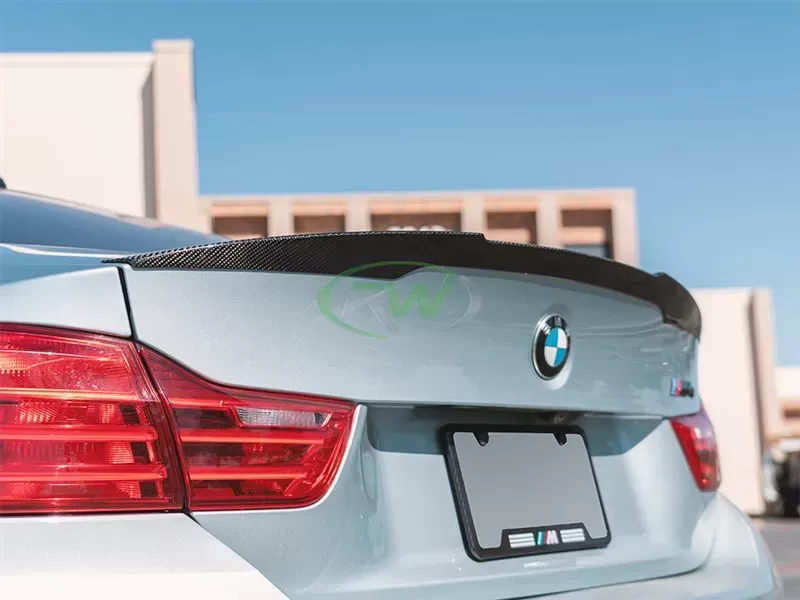 RW Carbon Performance Style CF Trunk Spoiler w/ 3M Tape BMW F82 M4 2015+ - bmwf82m401-1
