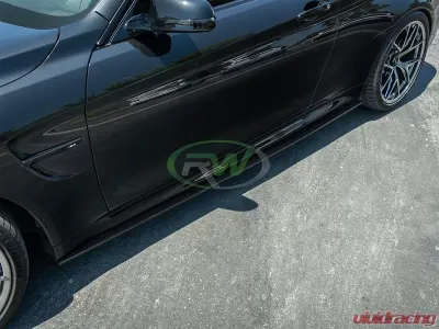 RW Carbon CF Side Skirt Extensions BMW M4 F82 | F83 2015-2020 - bmwf82m405