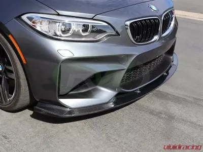 RW Carbon 3D Style CF Front Lip Spoiler w/ SLiPLO Anti-Scrape Kit BMW F87 M2 2016-2018 - bmwf8707-1