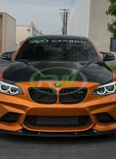 RW Carbon 3D Style CF Front Lip Spoiler w/ SLiPLO Anti-Scrape Kit BMW F87 M2 2016-2018                                     - bmwf8707-1 - Image 3