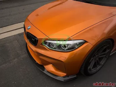 RW Carbon 3D Style CF Front Lip Spoiler w/ SLiPLO Anti-Scrape Kit BMW F87 M2 2016-2018 - bmwf8707-1
