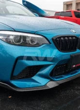 RW Carbon Comp CS Style CF Front Lip w/ SLiPLO Anti-Scrape Kit BMW F87 M2 2019+                                     - bmwf8732-1 - Image 6