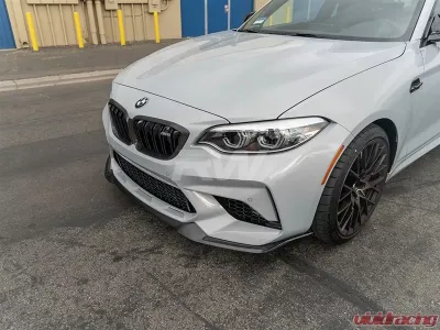 RW Carbon Comp CS Style CF Front Lip w/ SLiPLO Anti-Scrape Kit BMW F87 M2 2019+ - bmwf8732-1