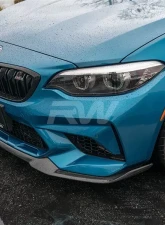 RW Carbon Comp CS Style CF Front Lip w/ SLiPLO Anti-Scrape Kit BMW F87 M2 2019+                                     - bmwf8732-1 - Image 5