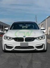 RW Carbon 3D Style Carbon Fiber Front Lip w/ SLiPLO Anti-Scrape Kit BMW F8X M3 | M4 2015-2020                                     - bmwf8x009-1 - Image 3