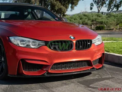 RW Carbon 3D Style Carbon Fiber Front Lip w/ SLiPLO Anti-Scrape Kit BMW F8X M3 | M4 2015-2020 - bmwf8x009-1