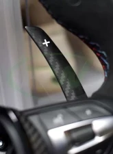 RW Carbon Fiber Competition Paddle Shifters w/ White Symbols - Matte BMW M2 | M3 | M4 2012-2021                                     - bmwf8x010-3 - Image 5