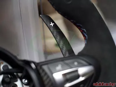 RW Carbon Fiber Competition Paddle Shifters w/ White Symbols - Matte BMW M2 | M3 | M4 2012-2021 - bmwf8x010-3
